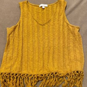 Anthropologie Eri + Ali Beachcomber Sweater Tank.  Gold/Mustard Yellow. Small.